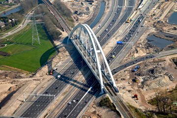 De Zandhazenbrug, spoorbrug, Muiderberg