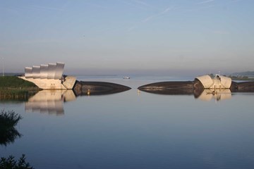 Balgstuw, opblaasbare waterkering Ramspol, Kampen