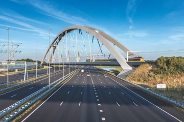 De Zandhazenbrug, spoorbrug, Muiderberg